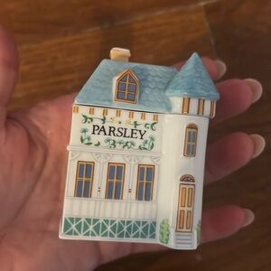 LENOX SPICE VILLAGE Vintage 1989 Parsley Spice Jar Never Used